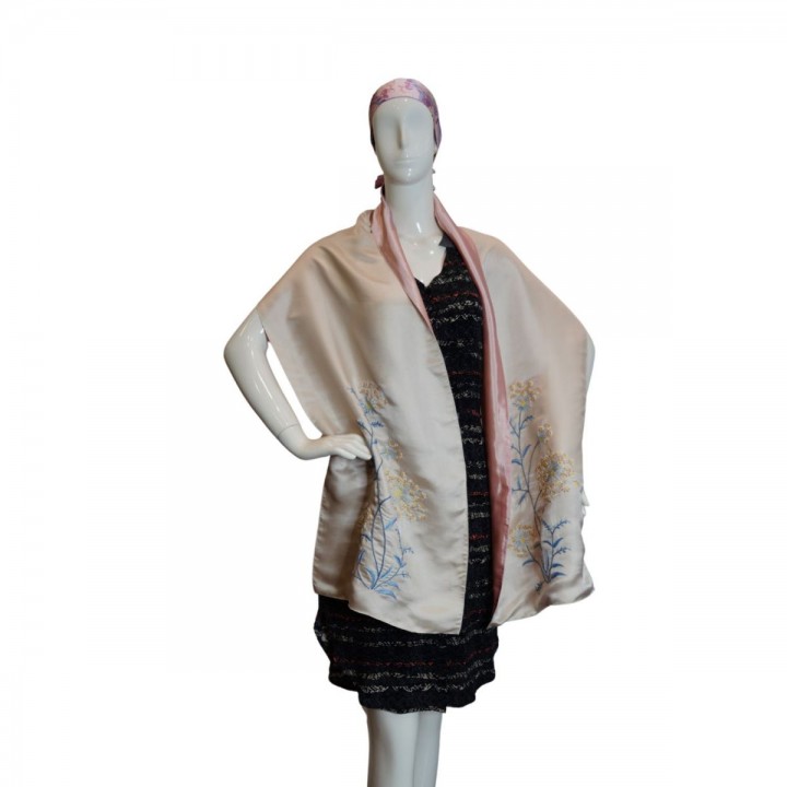 Khăn lụa 2 mặt thêu hoa các mẫu 40*200 cm